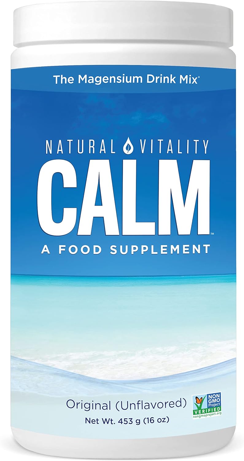 Natural Vitality Natural Calm – RLS – Restless Legs – Relaxation – Stress – Muscle Cramps – Tension – Unwind – Amazing Taste – Unflavored – 453 Grams