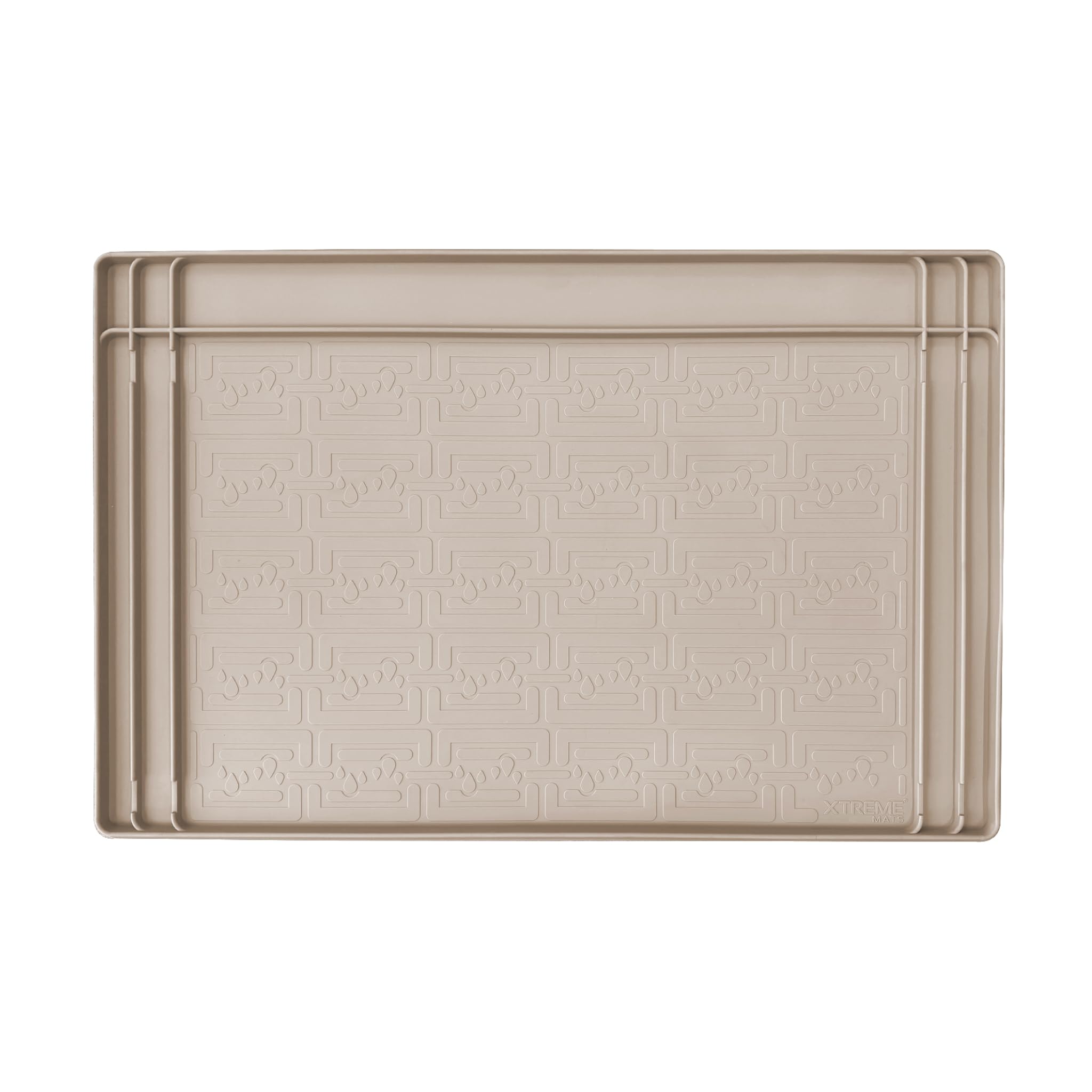 Xtreme Mats Trimmable Rubber Under Sink Cabinet Mat – Ultimate Waterproof Protection for Kitchen or Bathroom Cabinets with Patented Overflow Channels (Beige)