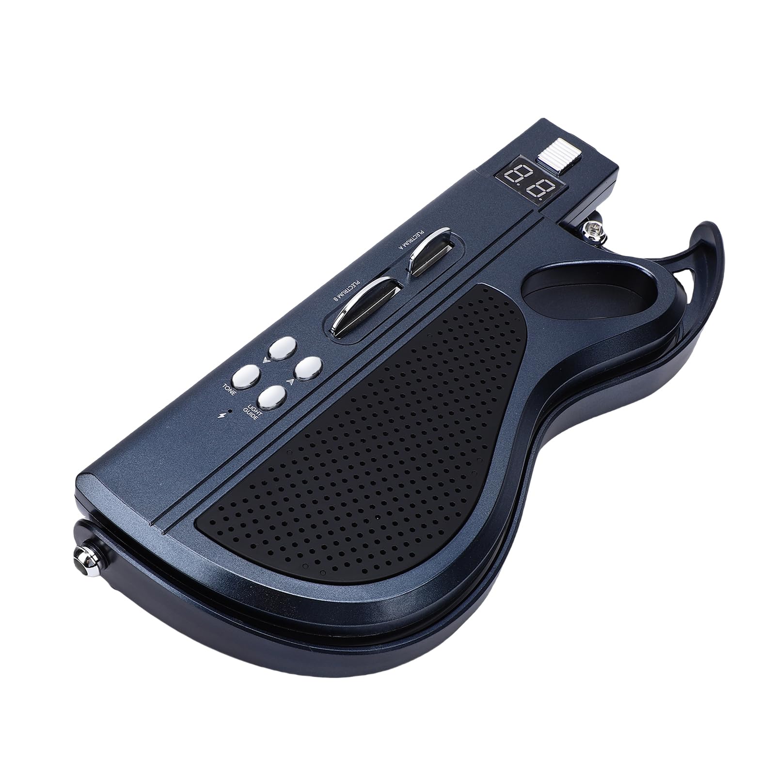 Tissting Guitarra Eléctrica Plegable Sin Cuerdas con Luz LED Y 7 Sonidos - Guitarra Juguete Musical Recargable con Ritmos Y Correa para Niños Y Familias (Negro)