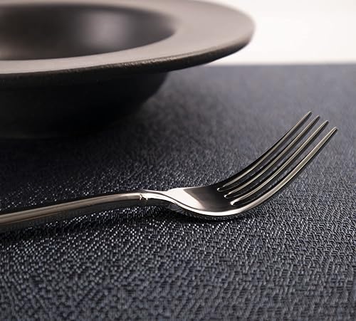 Miniatura 4 de Risch Manteles individuales tejidos de vinilo, elegantes manteles individuales rectangulares de tejido de plástico, para comedor en interiores y