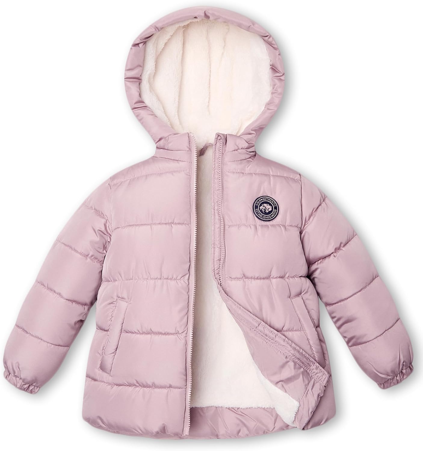 maoo garden Little Girls Winter Jacket 4-7 Years Toddler Puffer Fleece Lined Lightweight Water-Resistant Coat