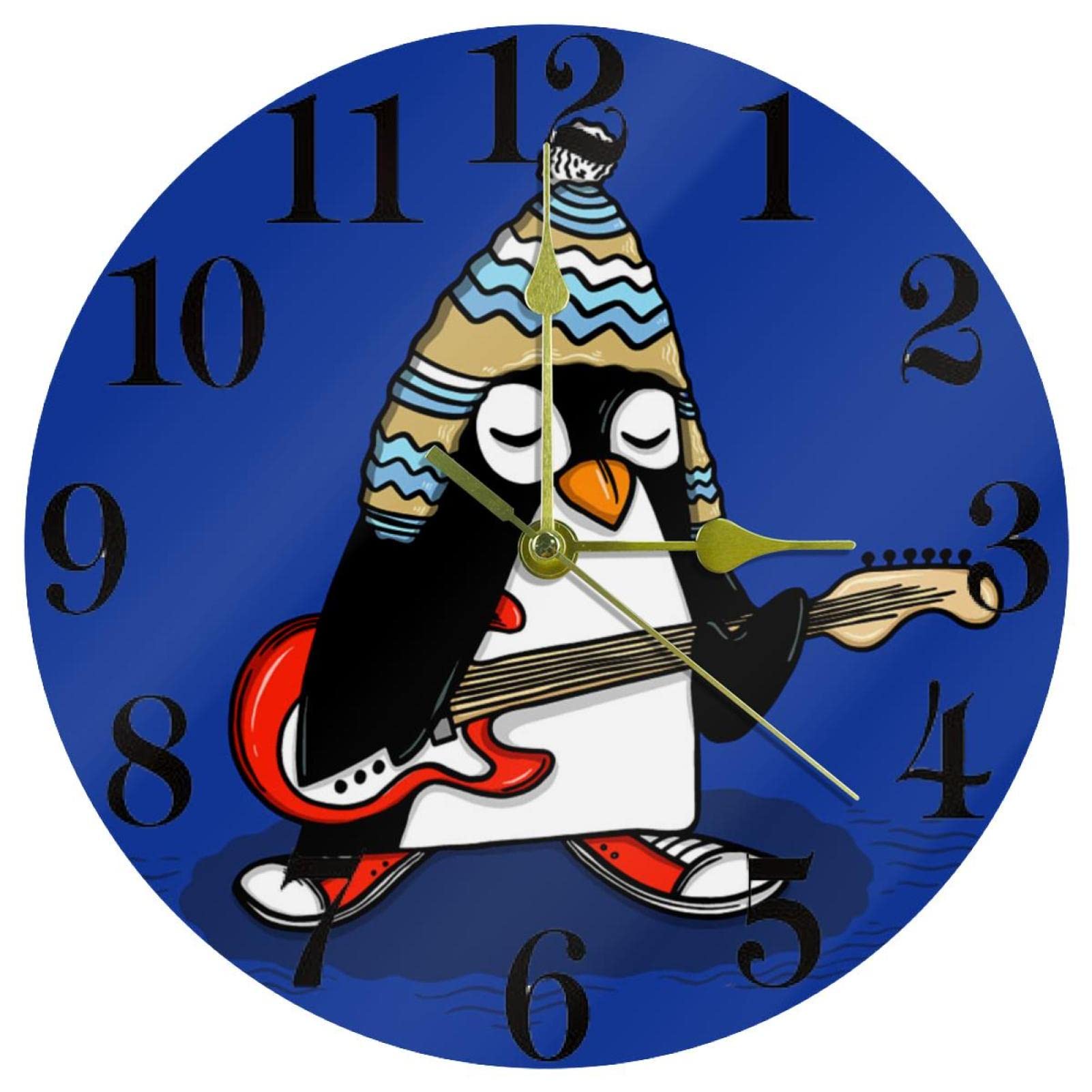 Horloge murale pingouin silencieuse pour décorer la chambre d'enfant ou une école ludique