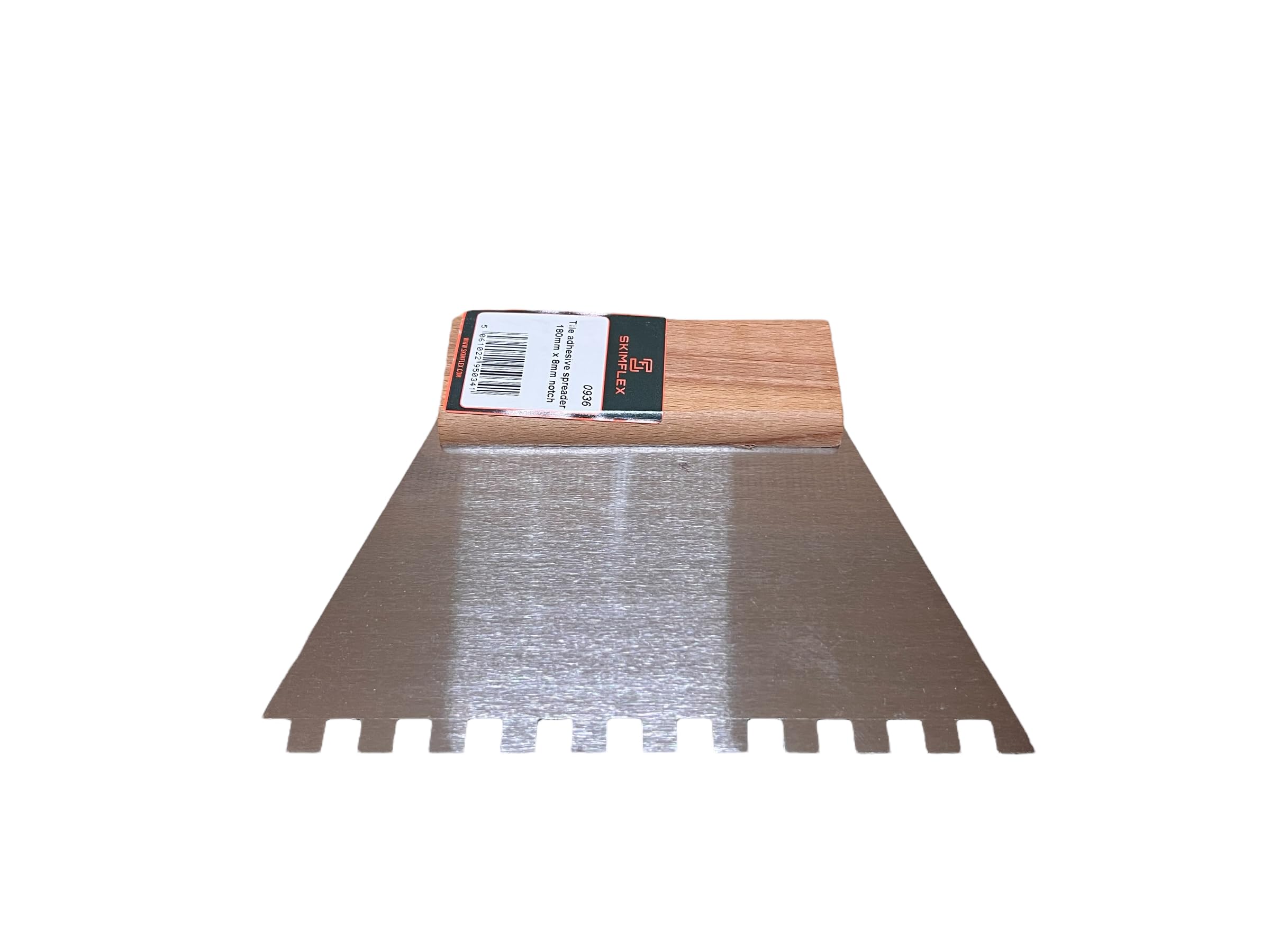 Square Notched Adhesive Spreader Tiling Tile Grout 180mm Glue LVT Wood Flooring Small Spreading Tool for adhesives, 8mm Notch