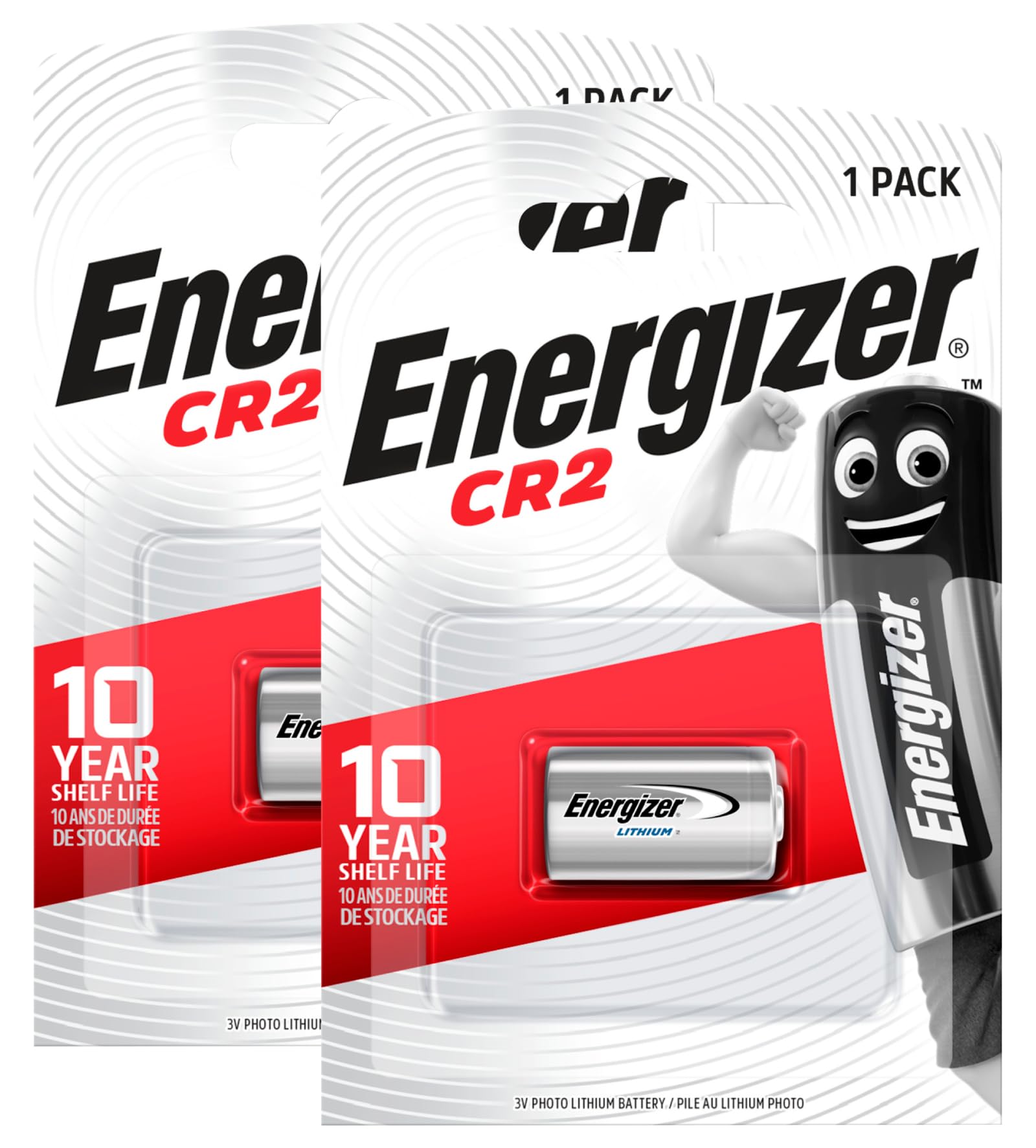 2 pilas Energizer CR2 de litio de 3 V para detectores de cámaras réflex digitales, modelos teledirigidos y termómetros, larga duración, mantienen la carga durante 10 años