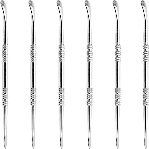HARSKIYER 6 herramientas de tallado de cera, 4.75 pulgadas de acero inoxidable de doble extremo, herramienta de cuchara para esculpir arcilla,