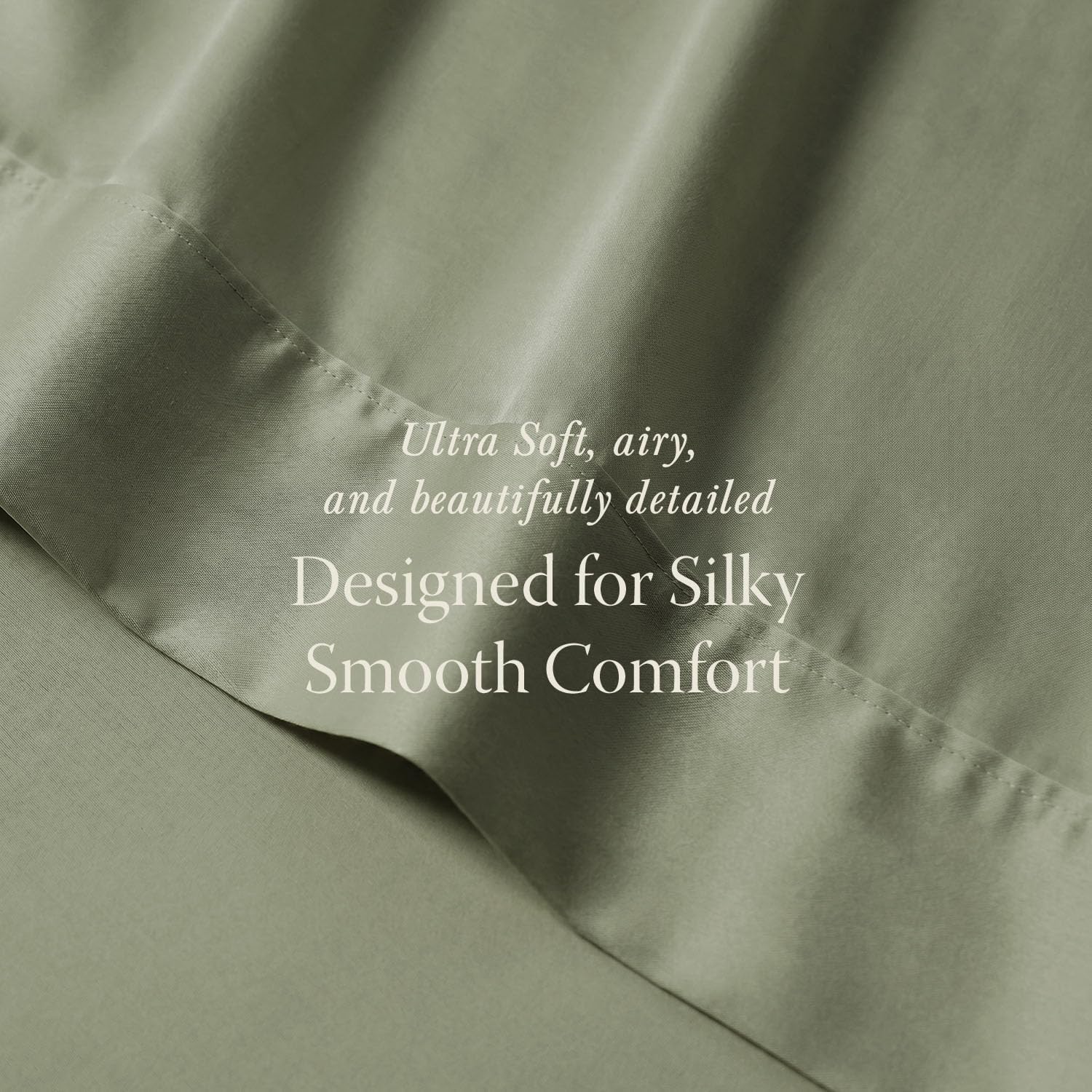 Threadmill Egyptian Cotton Queen Sheet Set | 100% Certified Egyptian Cotton Sheets for Queen Size Bed | Snug Fit Deep Pocket Queen Bed Sheets Set | Soft Cooling Sateen Bedding Set | Sage Green