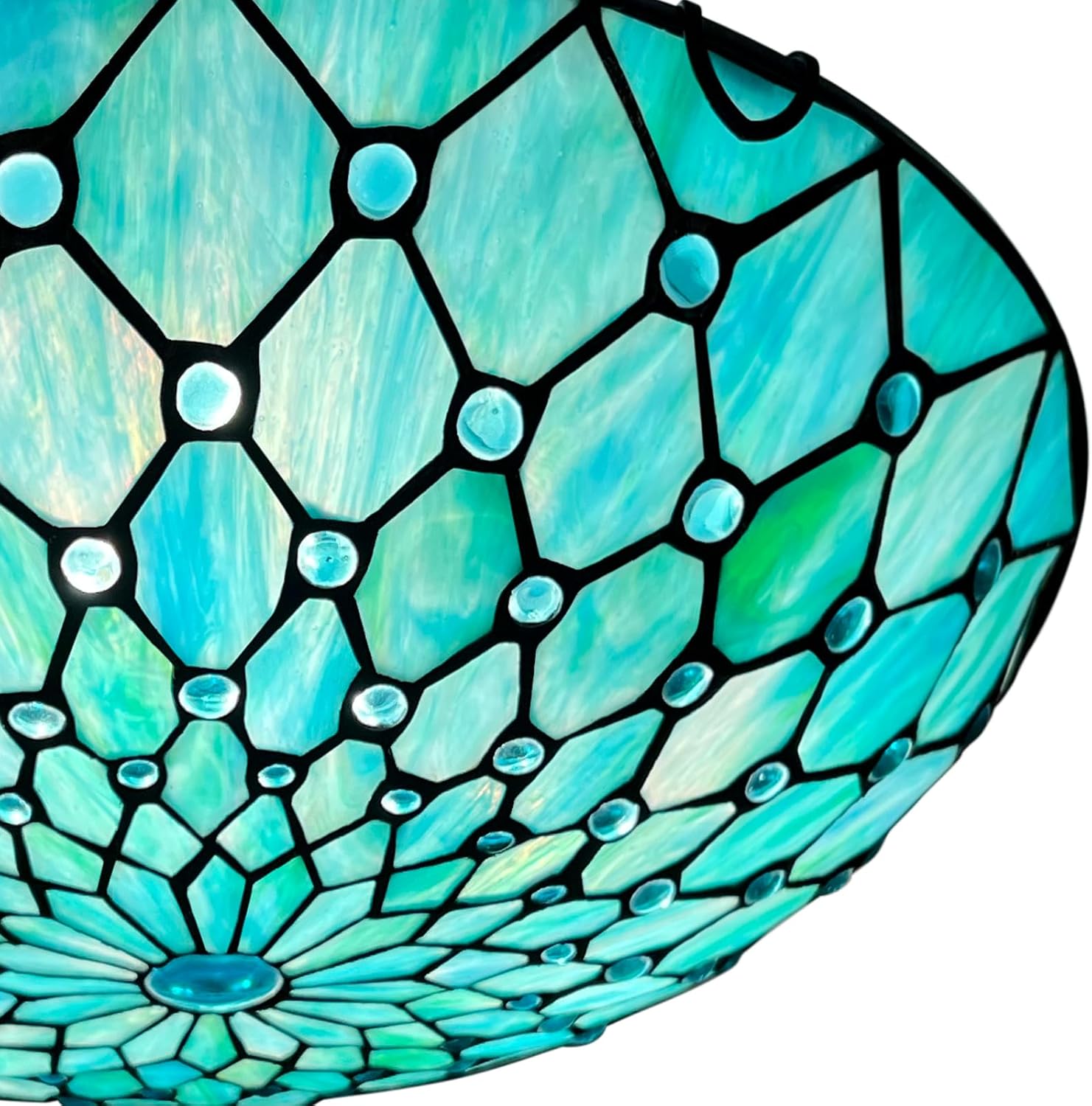 ARTZONE Tiffany Ceiling Lights, Stained Glass Ceiling Light 3-Lights 16 Inch Tiffany Flush Mount Ceiling Light Fixture for Bedroom Dining Living Room Entryway Foyer