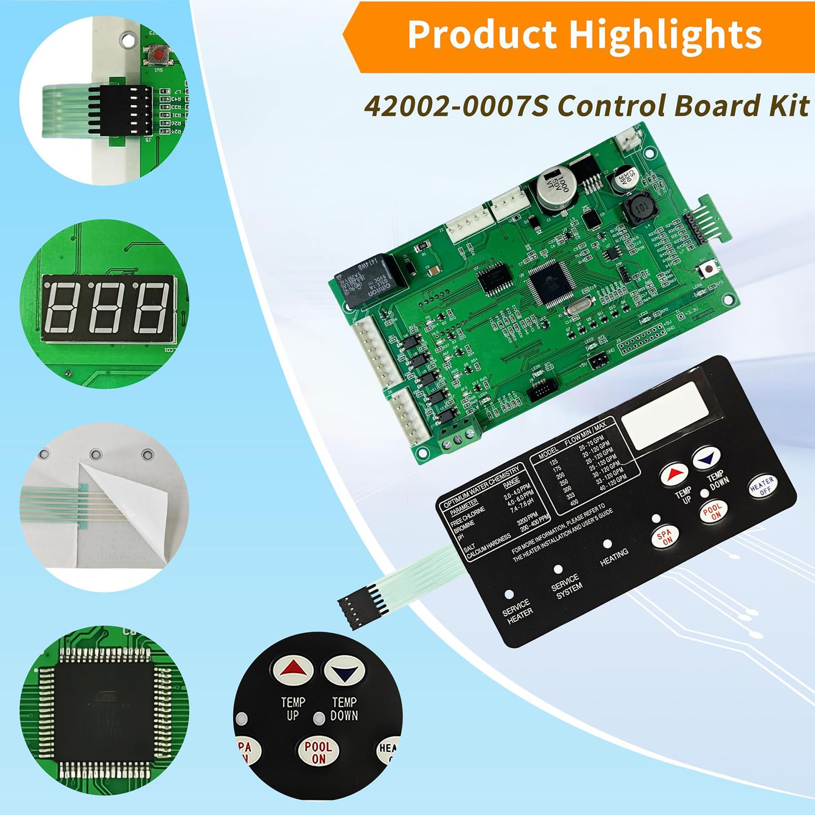 Kit de clavier de rechange pour chauffage de piscine