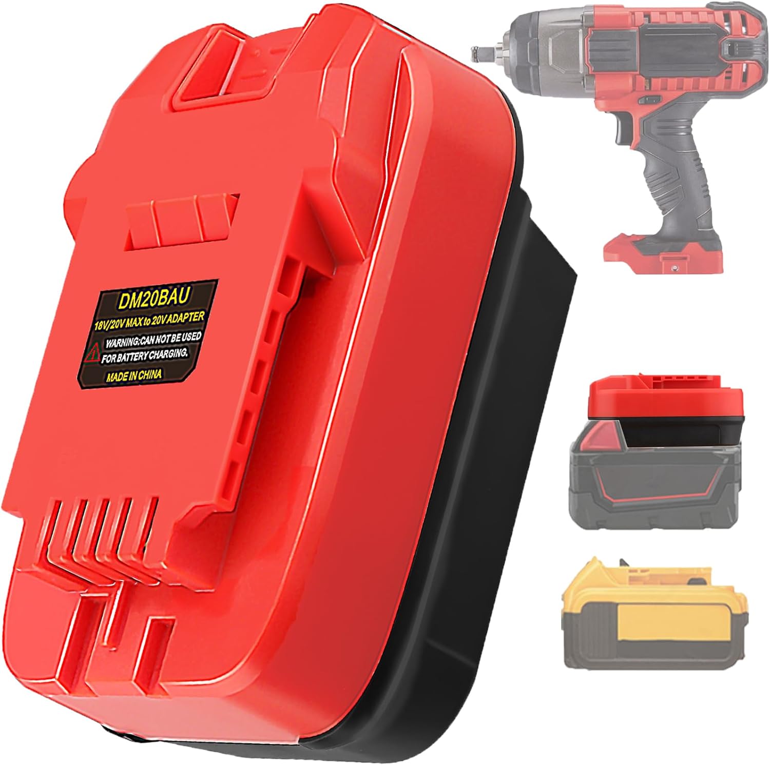 TPDL DM18BR Adapter Fits for Bauer 20v Cordless Tools for DeWalt 20V MAX XR Slider Lithium Battery (Adapter Only)