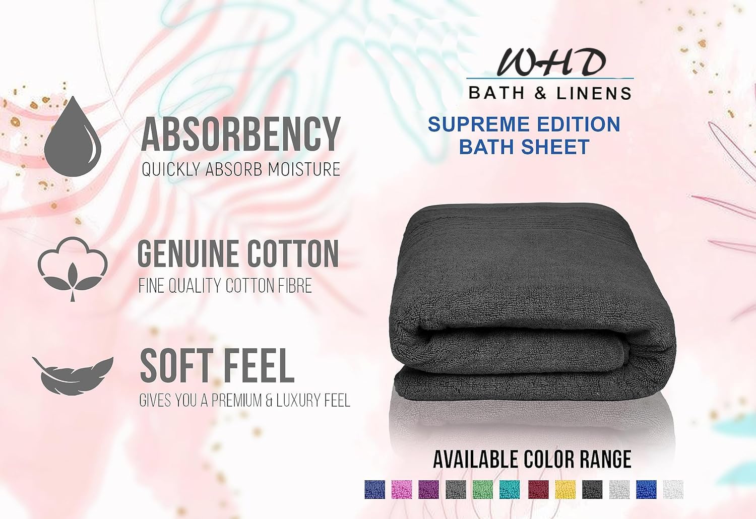Lot De 1 Ou 2 Draps De Bain Luxe En Coton Supérieur 100x200cm 700g/m² - Serviettes XXL Ultra Absorbantes Et Douces Supreme Edition