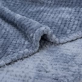 Fuzzy Throw Blanket, Plush Fleece Blankets for Adults, Toddler, Boys and Girls, Warm Soft Blankets and Throws for Bed, Couch, Sofa, Travel and Outdoor, Camping (4060, Smoked Blue)