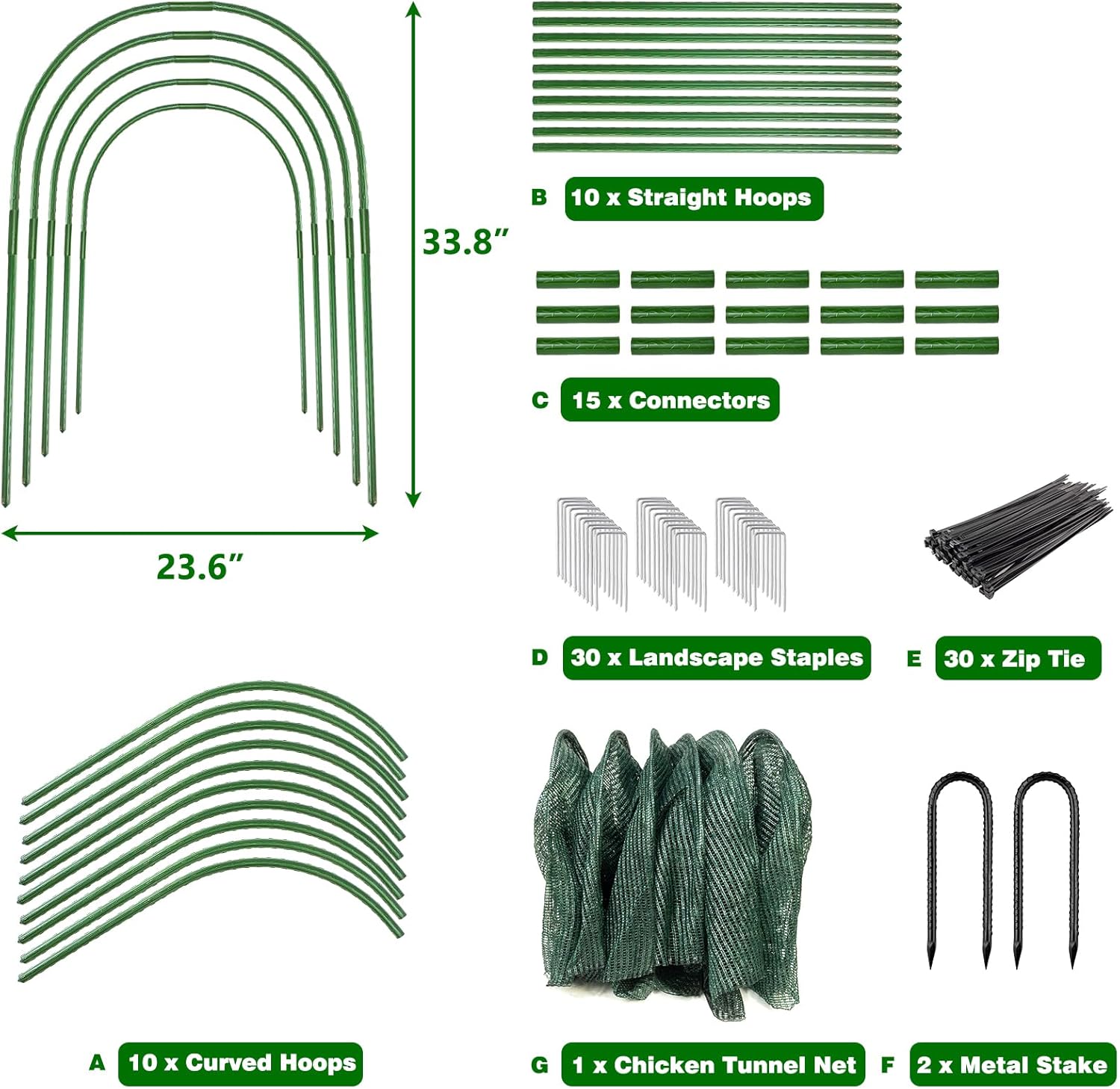 UNIFAMILY Chicken Tunnel for Outside 12FT, Flexible Chickens Runs for Yard, Quick Installation Shade Net Protection from Sun Portable Chicken Tunnels, Poultry Coop Run Tunnels Perfect for Backyard
