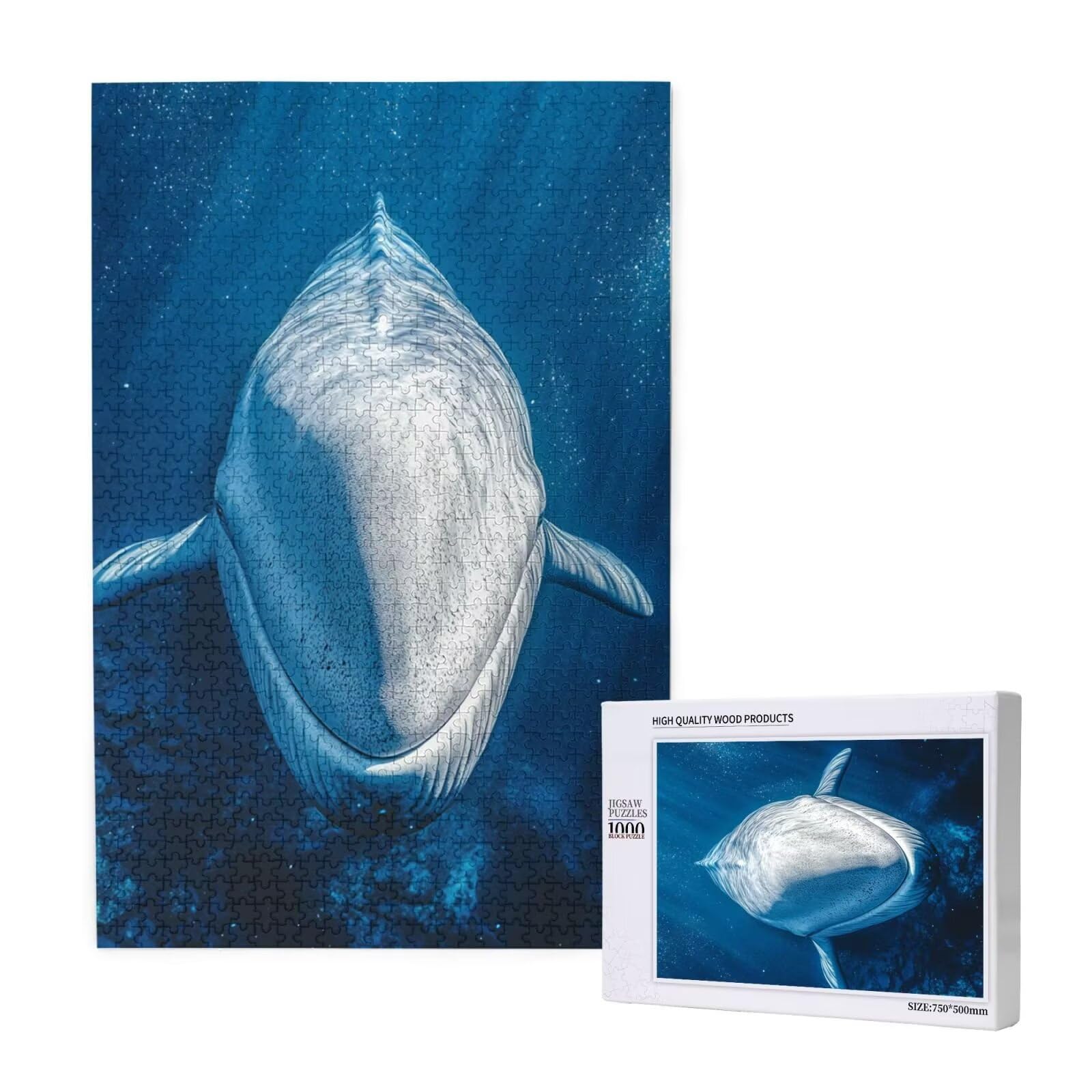 Baleine Puzzle Océan 5000 Pièces Adultes, DIY Puzzles Classiques Art avec Boîte d'emballage et Photos de Référence, Relaxation/Soulagement du Stress/Jeux Amusants, Creatif Cadeau pour Femme M-1801