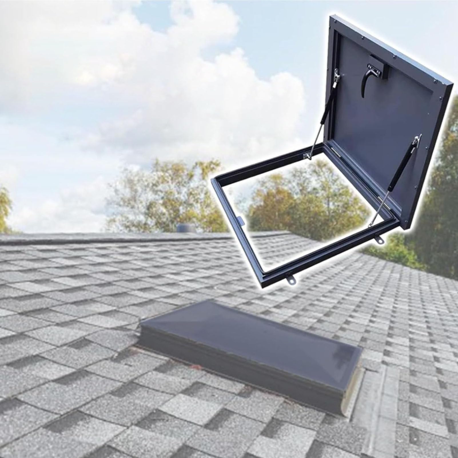 Trappe de toit 80x80 porte d'accès d'urgence aluminium