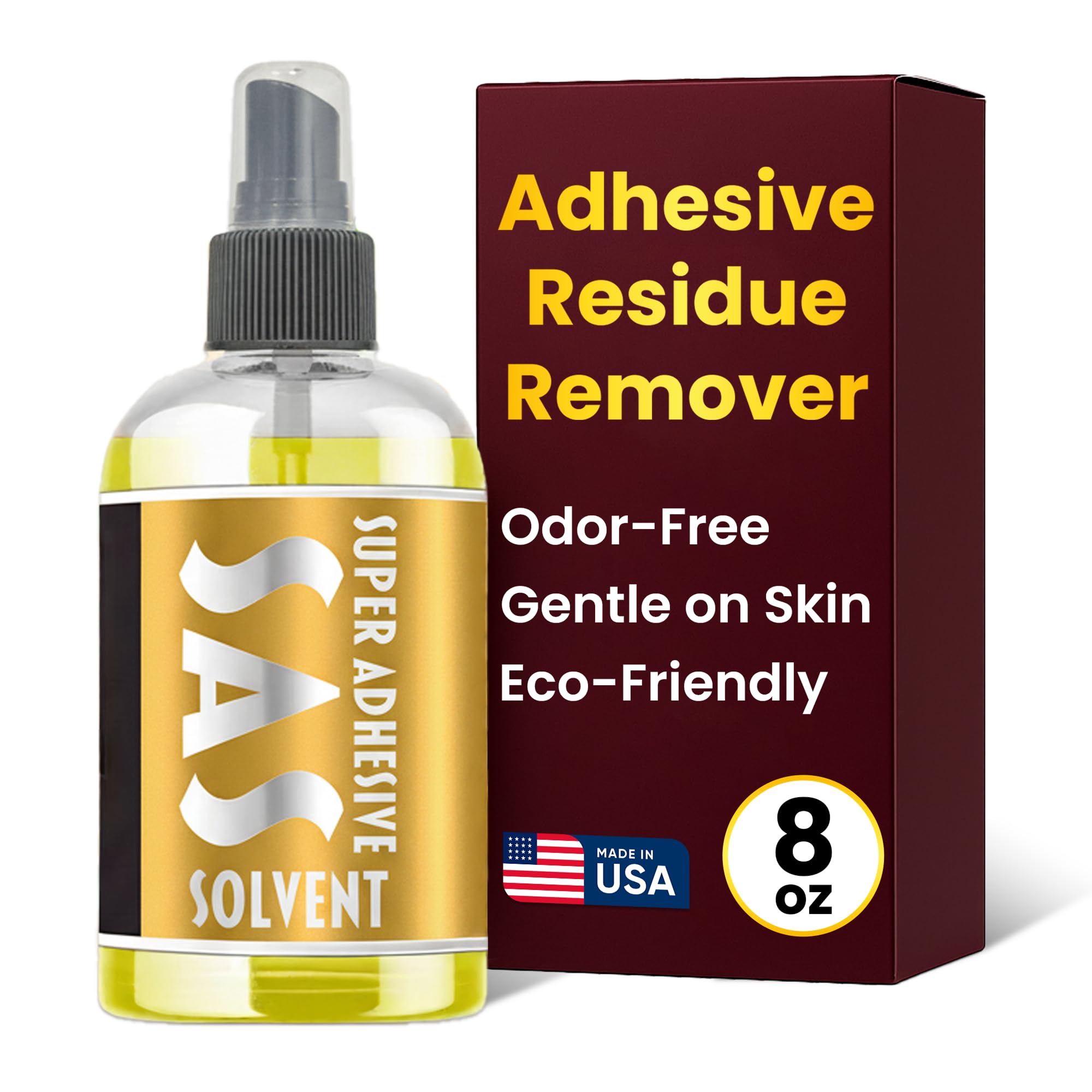SAS Adhesive Residue Remover | Professional-Grade Cleaner for Wig & Hair Systems, Removes Wig Adhesive and Hair Glue for Wigs Residue, Gentle on Lace
