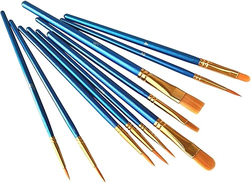 Miniatura 3 de Juego de 100 pinceles de pintura, 100 unidades, cepillos de pelo de nailon para óleo y acuarela, punta redonda pintada para artistas