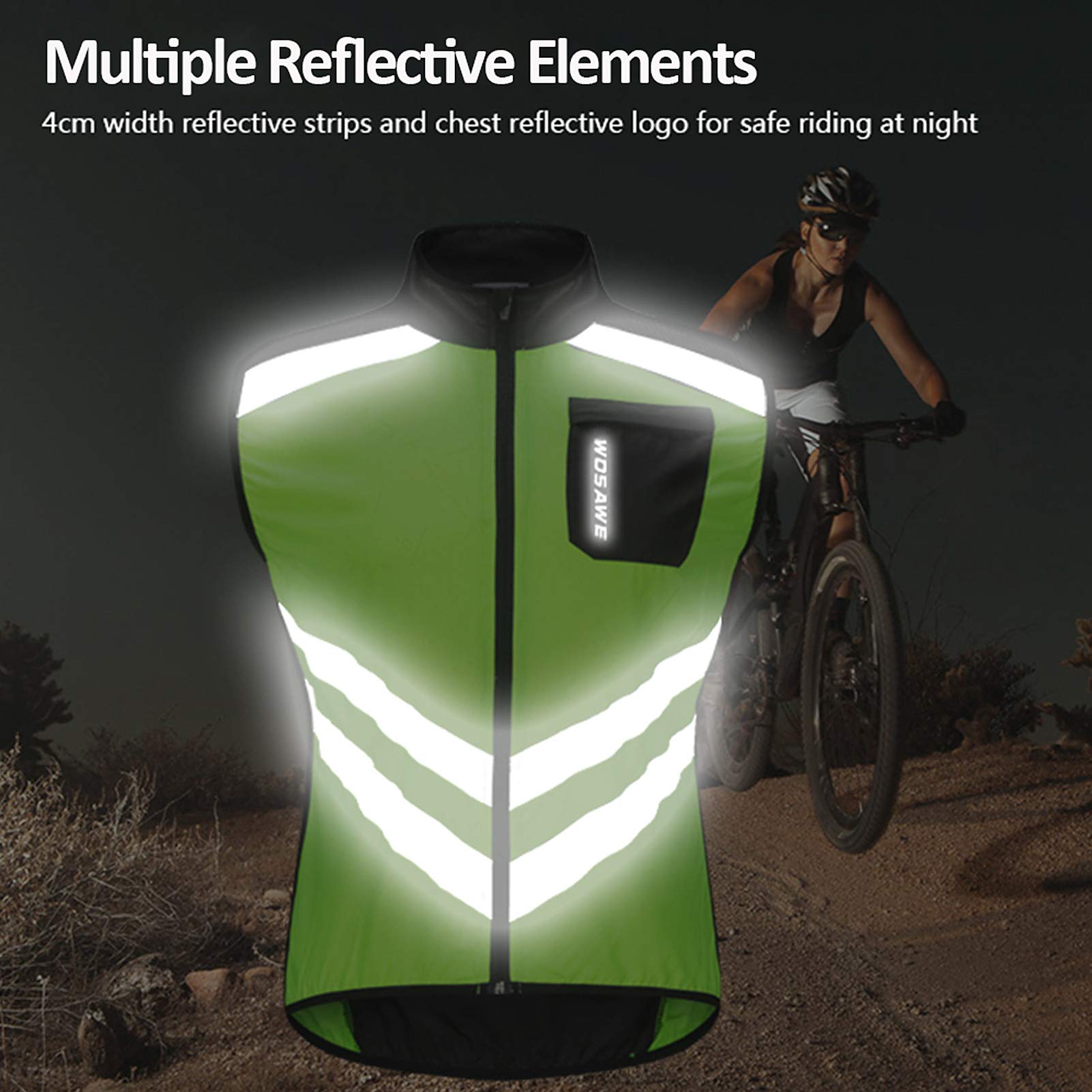 Lixada Gilet de Cyclisme à LED, Hommes cyclisme gilet pliable à séchage rapide respirant réfléchissant sport sécurité vélo gilet pour l'équitation course Jogging randonnée