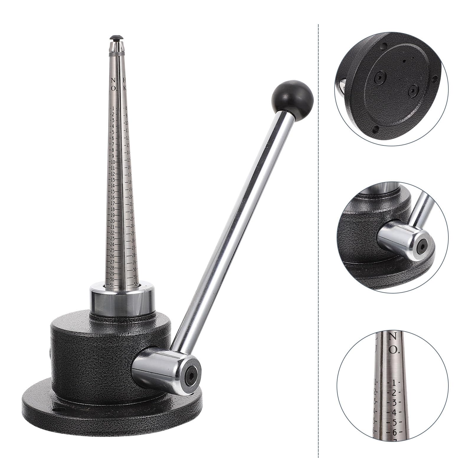 Mikikit Expansor Estilo Coreano de Anillo de Acero Cuatro Escalas de Medición, Herramienta Práctica para Ajustar y Ampliar el Tamaño del Anillo