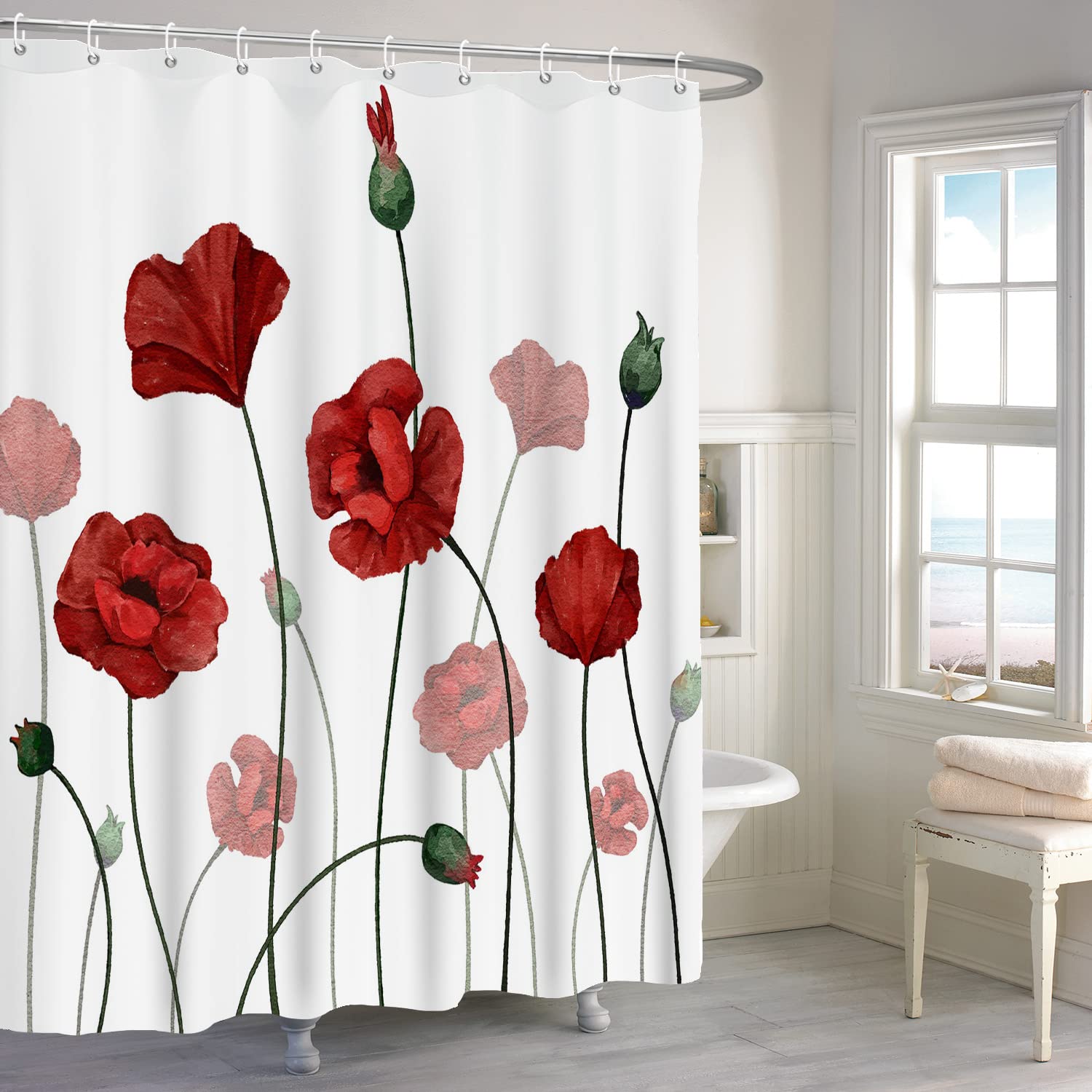 ASDCXZ Shower Curtain Flower 180x200 cm - Image 3
