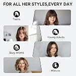 CARESKY® Brush en fer de curling sans fil, batterie rechargeable de curling avec 200 Millions d'Ions négatifs, Brush en fer de curling Portable, Brosse ronde chauffante sans fil pour cheveux pour les styles,Touch-Up