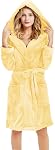 U2SKIIN Women Hooded Plush Robe, Short Womens Fleece Robes With Hood Soft Warm Spa Bathrobe