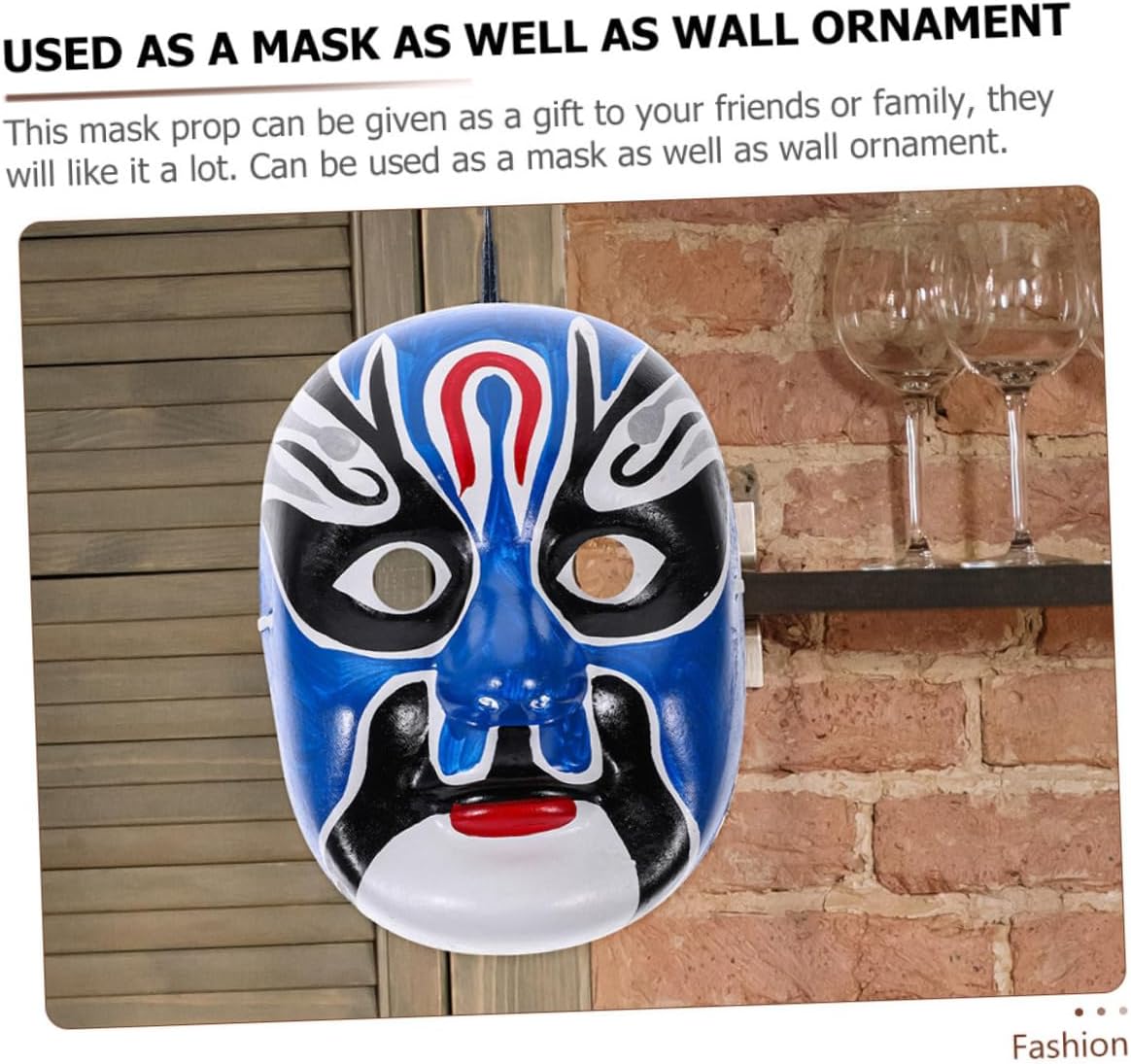 BESTYASH 2pcs Chinese Opera Mask Wall Decor Hanging Decor Mask Prop for Halloween Party