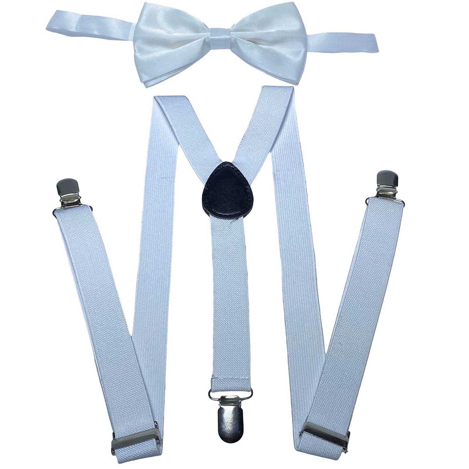 Juego de pajarita y tirantes elásticos ajustables en forma de Y preatados, accesorios para fiestas
