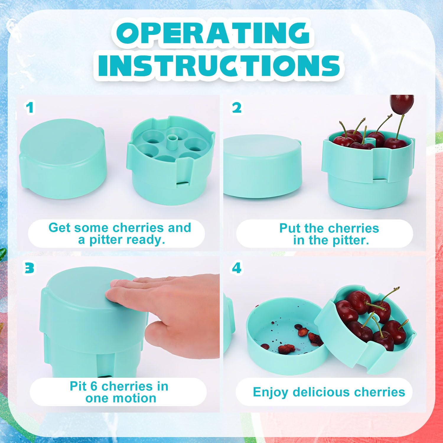 DéNoyauteurs Pour Cerises, Type poussoir déNoyauteurs Pour Cerises avec bac de récupération, Multi DéNoyauteur Pour Cerises, Outil dénoyauteur de cerises, pour cerises, olives, prunes