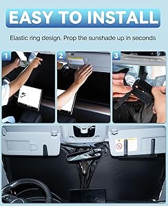 SLOGENTO for XC90 Sunshade Windshield Sun Shade for 2016-2024 2025 2026 Volvo XC90 Accessories Windshield Cover Reflective Heat Sun UV Protector 2-Layers Window Shields for Front Windscreen Block UV