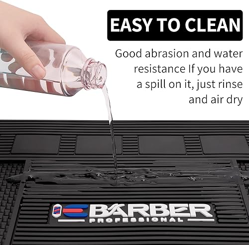 Miniatura 4 de Tapete magnético de peluquería para estación de peluquería, tapete organizador para herramientas de estación de peluquería con 6 ranuras para