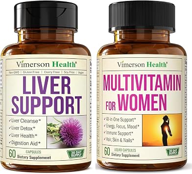 Vimerson Health Liver Cleanse & Womens Liquid Multivitamin Daily Detox & Vitality Support for Women