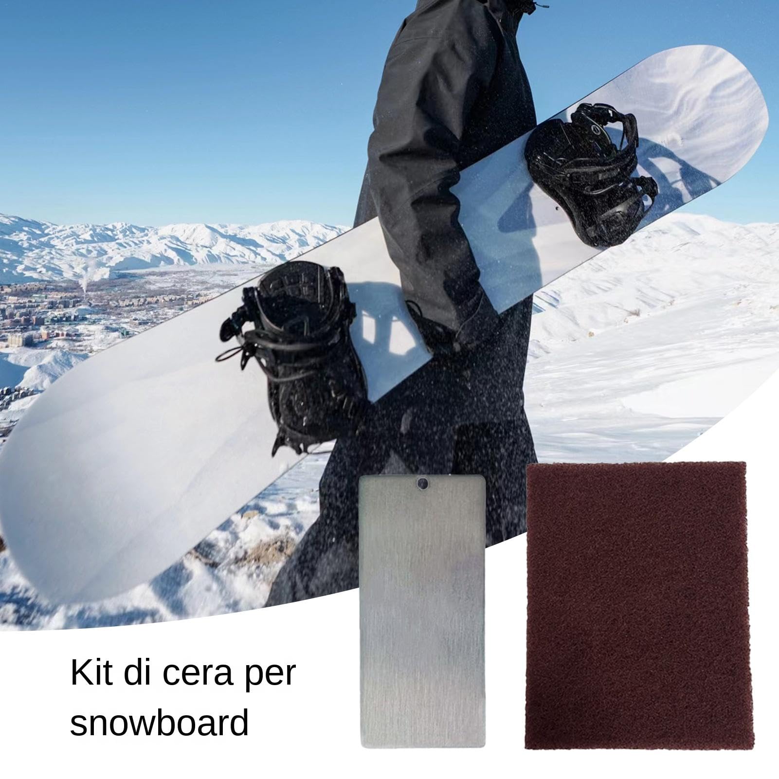 Kit Ceratura Snowboarding Attrezzo Compatto Leggero per Ceratura Sci | Portatile Per Sport Invernali, Attrezzo Compatto da Sci, Raschietto Messa a Snowboard, Accessorio Portatile Cura Base