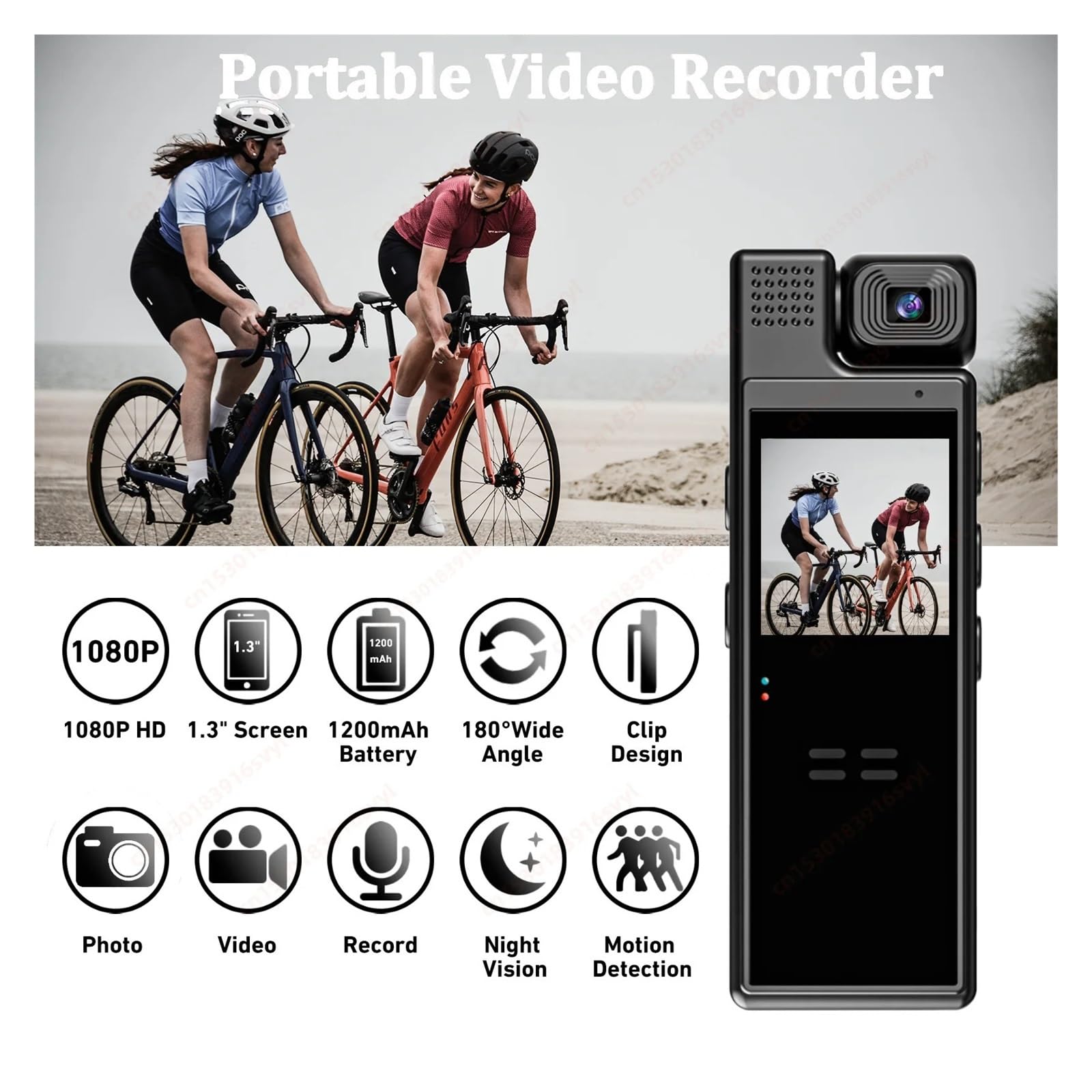 Mini action cam portatile 4K HD, con clip posteriore, girevole a 180°, visione notturna a infrarossi, per sport, da viaggio, per bicicletta, con registratore (solo fotocamera, versione L9-DV)