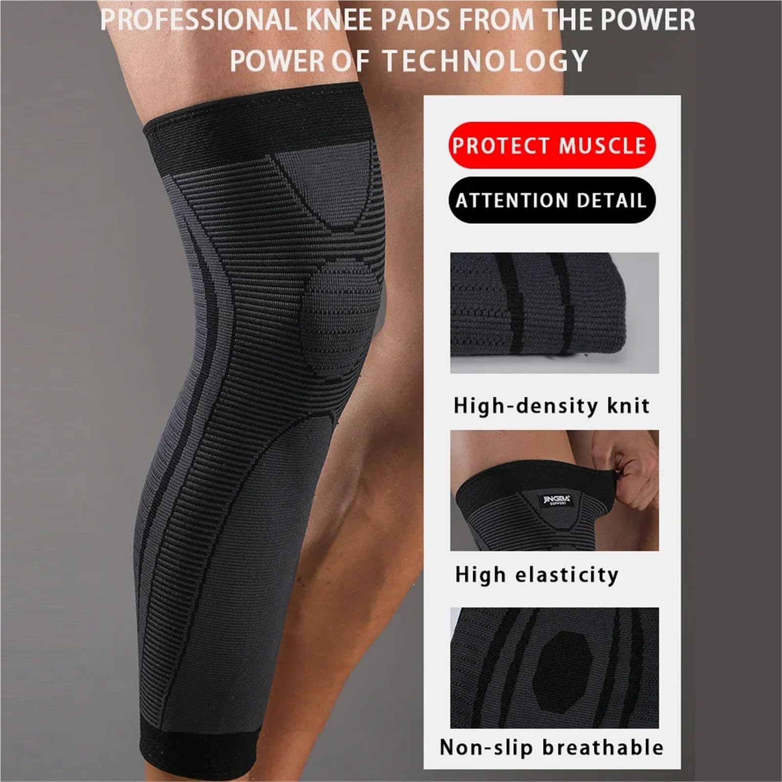 Rodillera Compresion Mangas de compresión deportivas for piernas largas, soporte rodilla for ciclismo, carrera