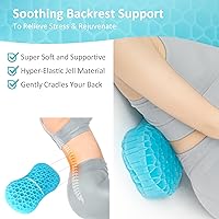 Vista 2 de Sunlit Bath Jello - Mini almohadas de baño de gel, almohada lumbar para bañera, almohada de apoyo para la espalda, almohada de gel con ventosas