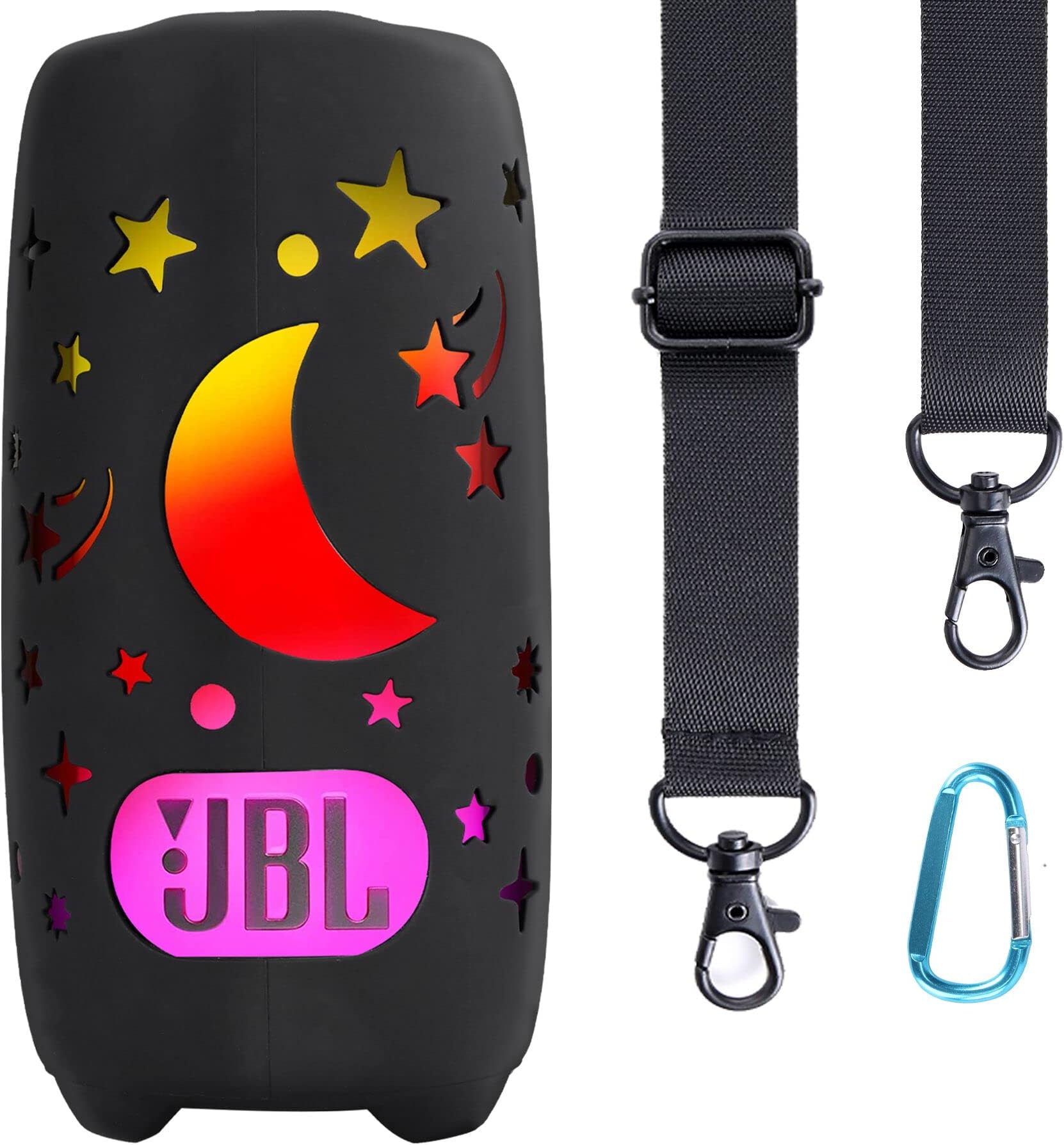 Soft Silicone Case Replacement for JBL Pulse 5 Waterproof Portable Bluetooth Speaker (Black Case)