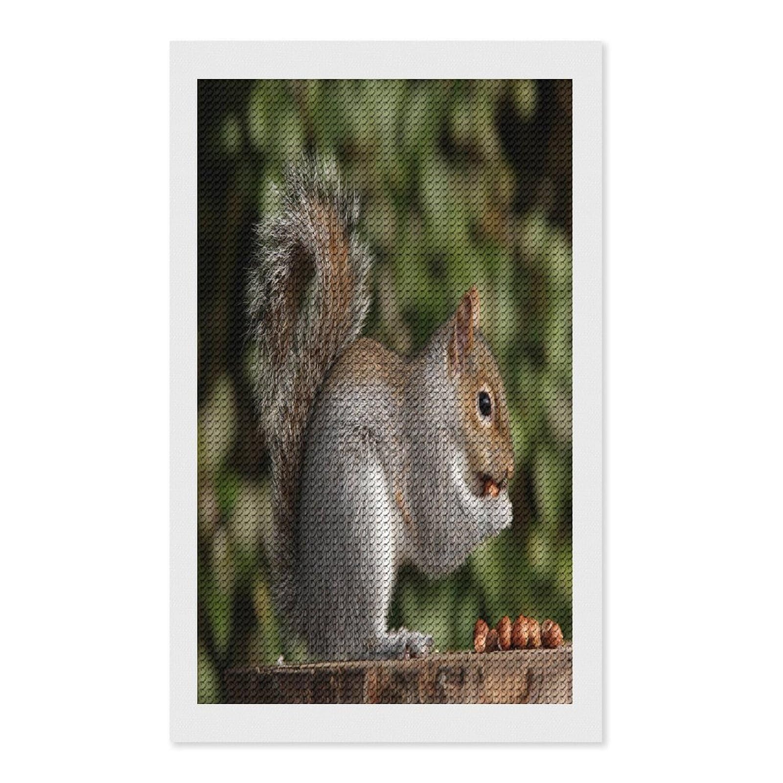 Squirrel Diamond Art Kits for Adult Round Full Drill Diamond Dots Paintings for Beginner Picture Art DIY Diamond Painting Kits 5D Diamond Art Painting for Home Wall Decor 12"x20"