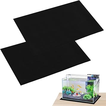 2 Pcs Aquarium Leveling Mat, 24x12 Fish Tank Pad Rubber Foam Base Cushion | 0.2 Inch Thick Waterproof Shock Absorbing Aquarium Mat with Non Slip Surface, Easy Cut Design for Stable Fish Tank Support