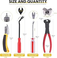 Vista 2 de Juego de 4 herramientas para quitar uñas y grapas, alicates de corte de extremo de 7 pulgadas, extractor de grapas, levantador de tachuelas