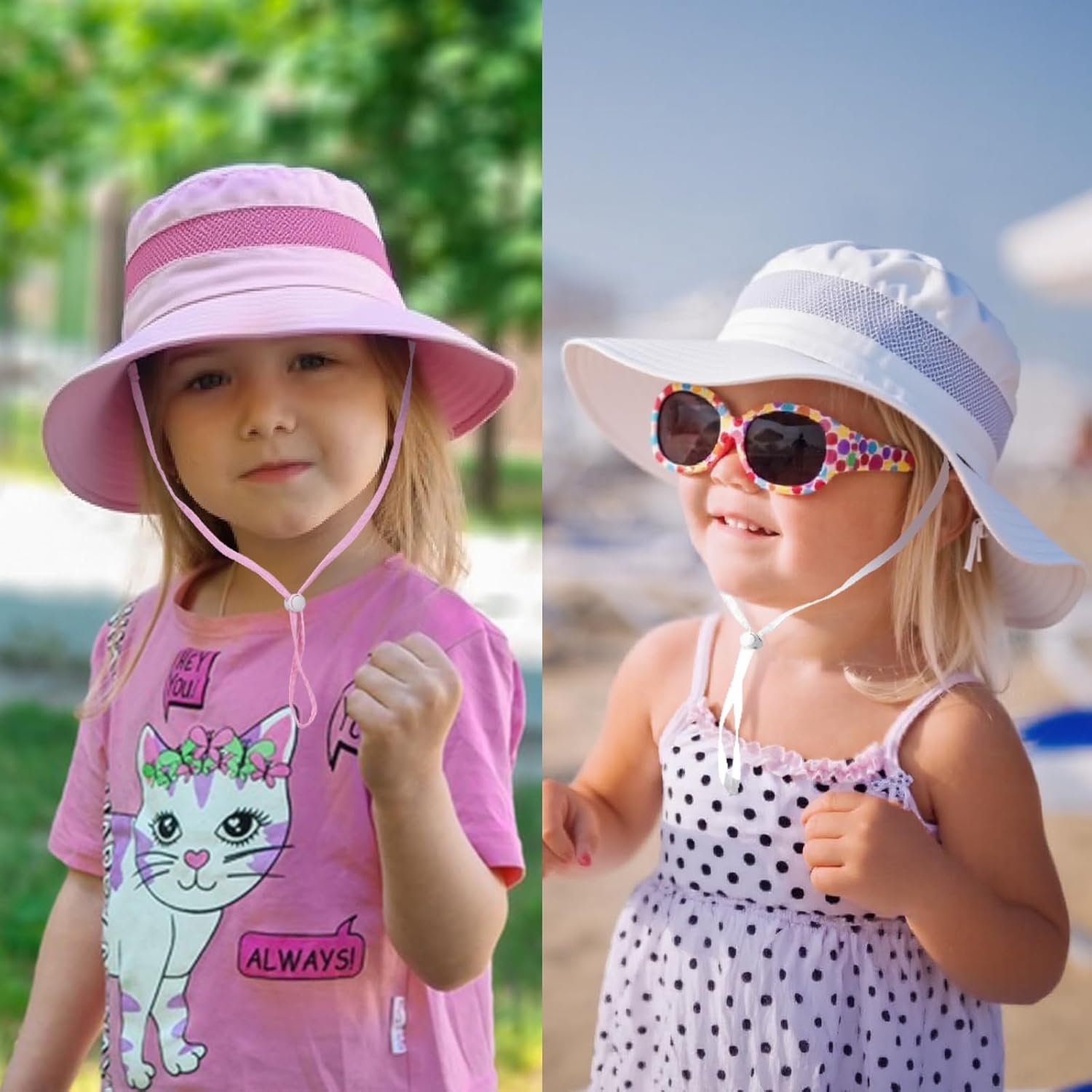 Toddler Baby Sun Hat Kids Summer Sun Hat UV Protection 50+ Adjustable Kids Beach Hat with Breathable Mesh for Boys Girls - Image 6