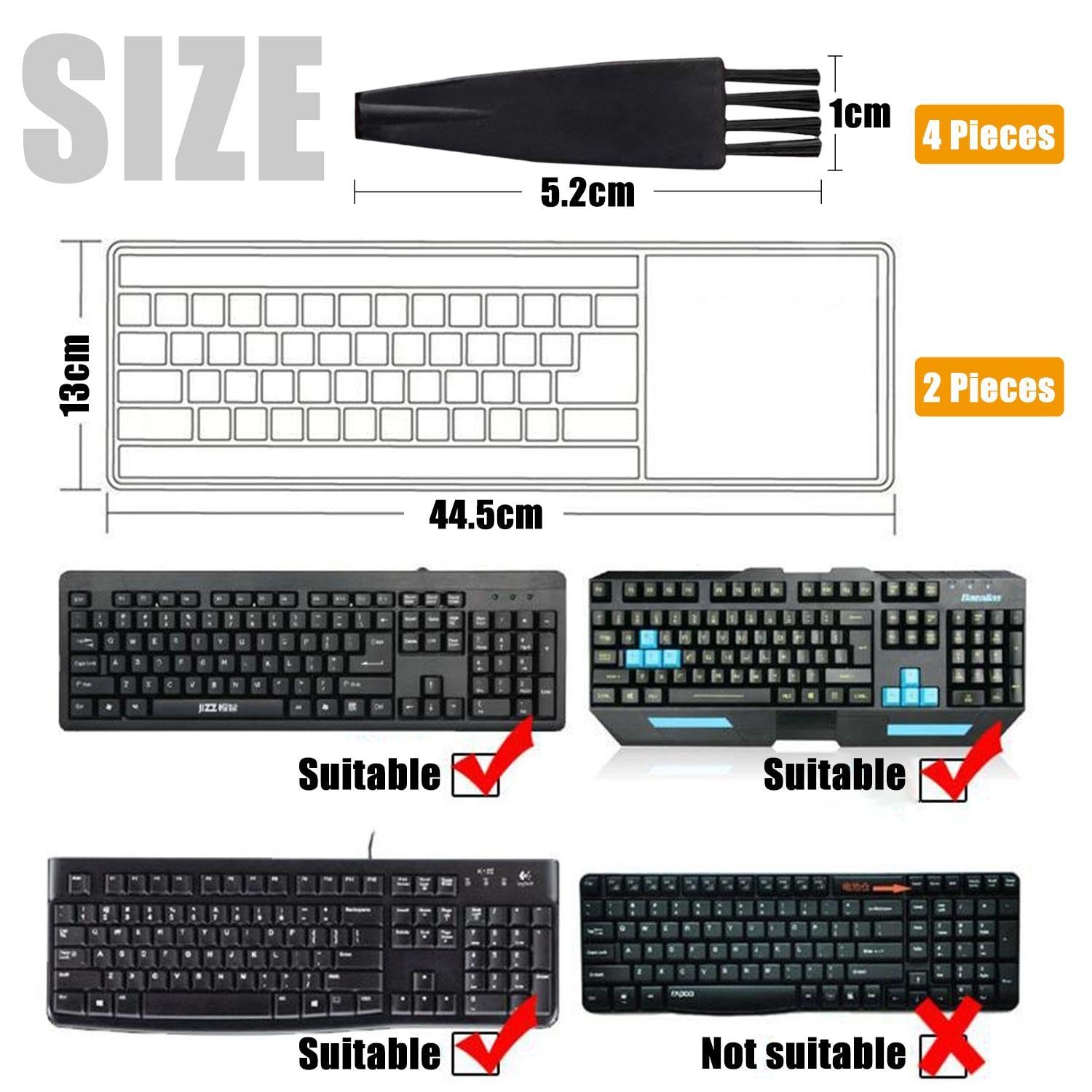 2 Piezas de película para teclado, 4 Piezas de Cepillo de Limpieza, Cubierta Transparente para teclado