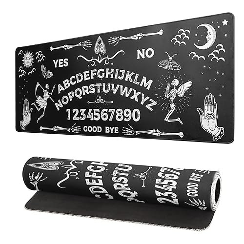 Mysterious Spirit Goth Gaming Mouse Pad 31.5x11.8 Inch Large Desk Mat Black Extended Pads Big Mousepad Non-Slip Rubber Base Keyboard Mat with Stitched Edges for Gaming Laptop Computer PC Desktop - Mysterious Spirit Goth