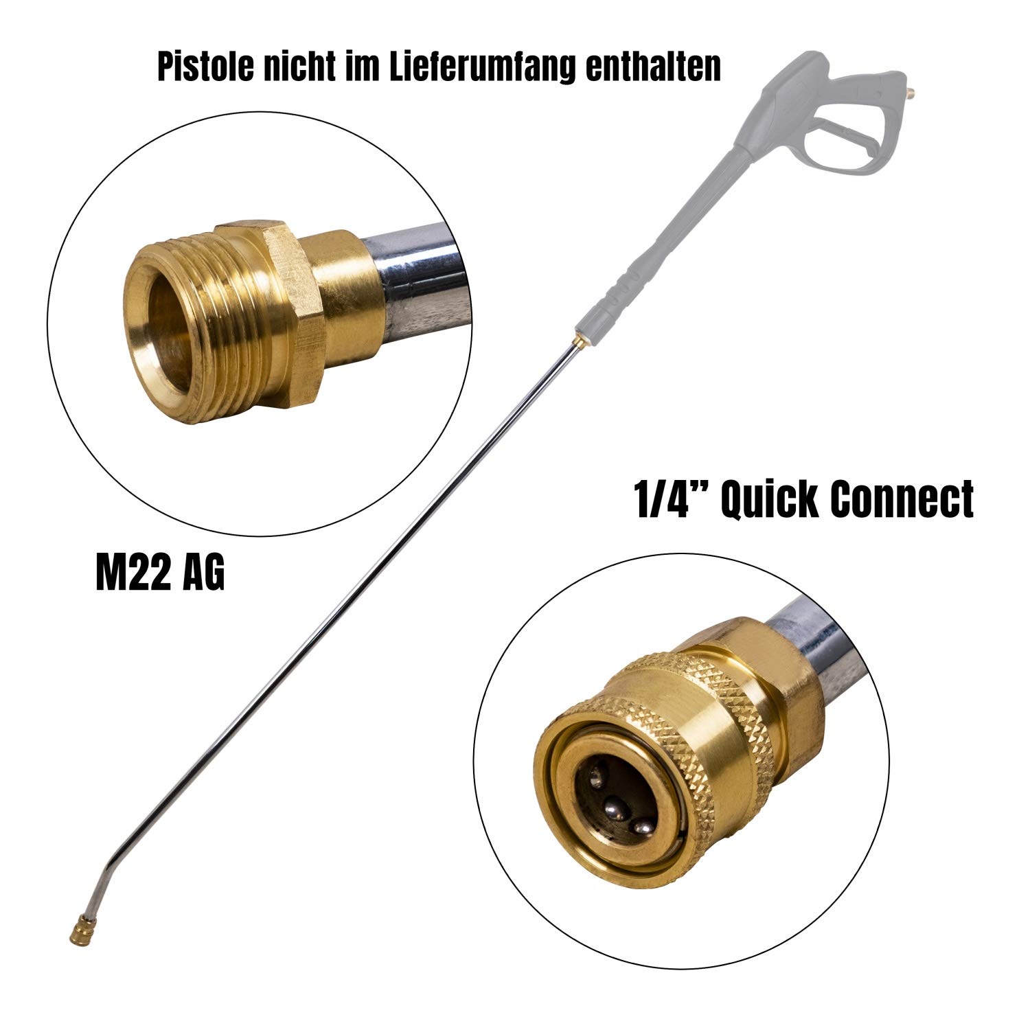 Adattatore Idropulitrice M22 X 1,5 Maschio A 3/8" Femmina | Raccordo In Acciaio Zincato Per Karcher E Altri - 3