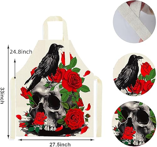 Miniatura 2 de Women Apron, Adjustable Kitchen Chef Cooking Cute Apron Gift for Mom Wife Grandma Mother Christmas Halloween Birthday