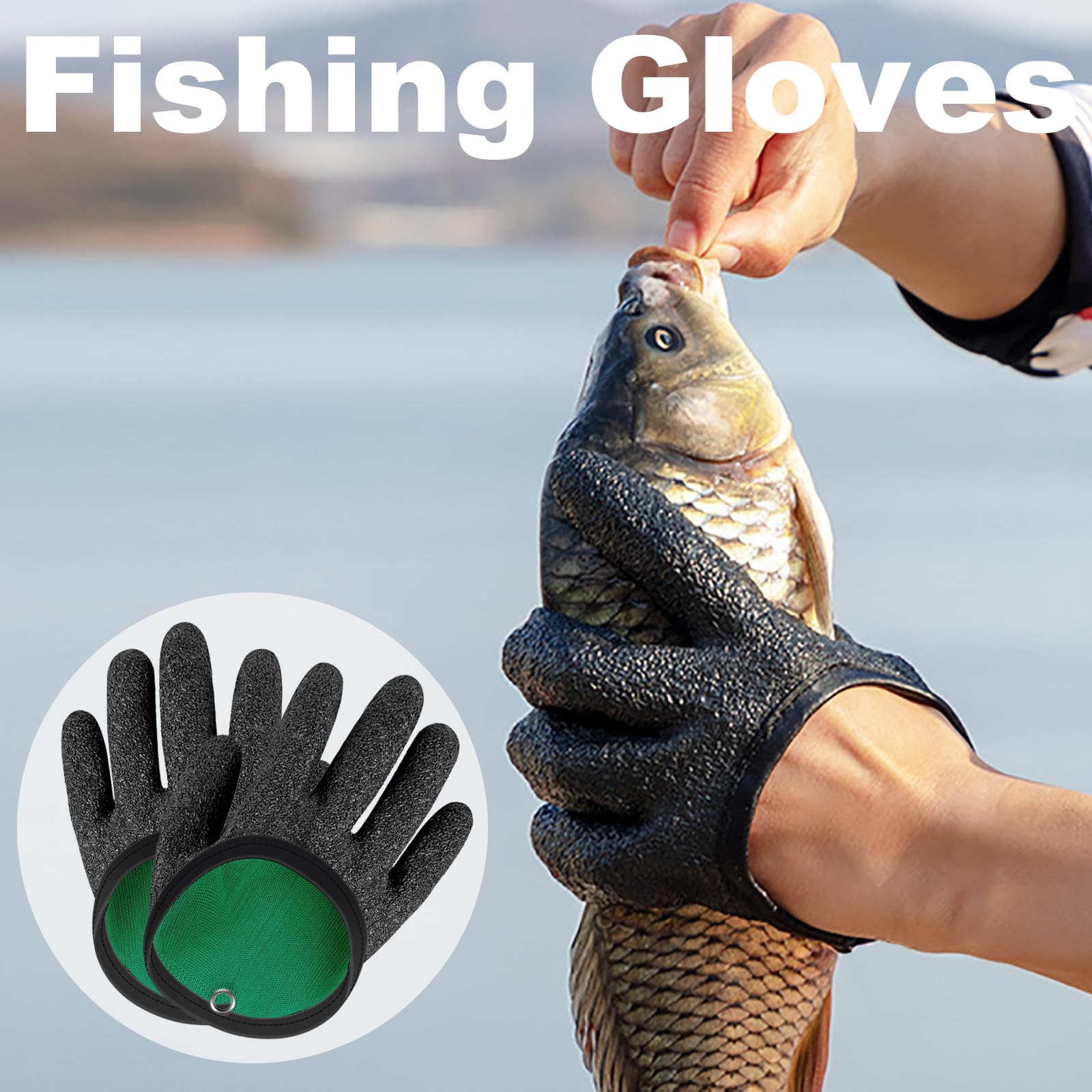 Guantes Pesca Hombre Impermeables Anticorte Resistentes Pinchazos Guantes Pesca Cierre Magnético