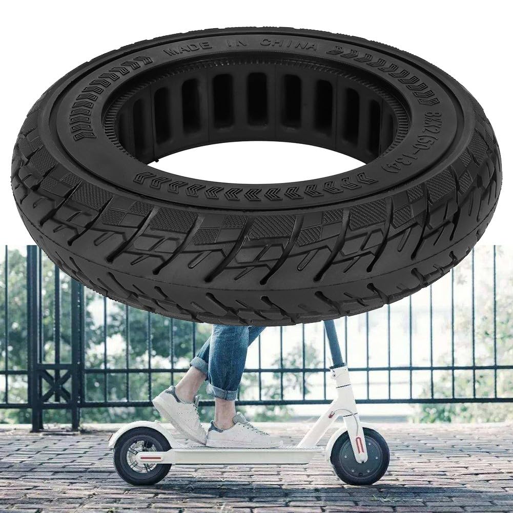 Pneu 8,5 x 2 50-134 en caoutchouc sans chambre à air compatible avec trottinette électrique inokim Light 2 Roue de rechange 9/8" Noir