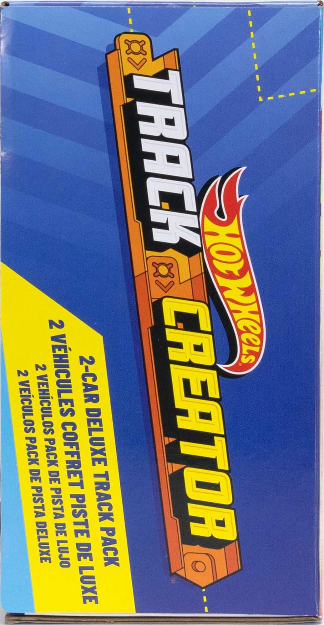 Hot Wheels - Track Creator Pista Deluxe, Set con 2 macchinine in Scala 1:64 Incluse e 7 Metri di Pezzi Speed Snap Track e connettori con Diverse Lunghezze, Giocattolo per Bambini, 3+ Anni, JDW42