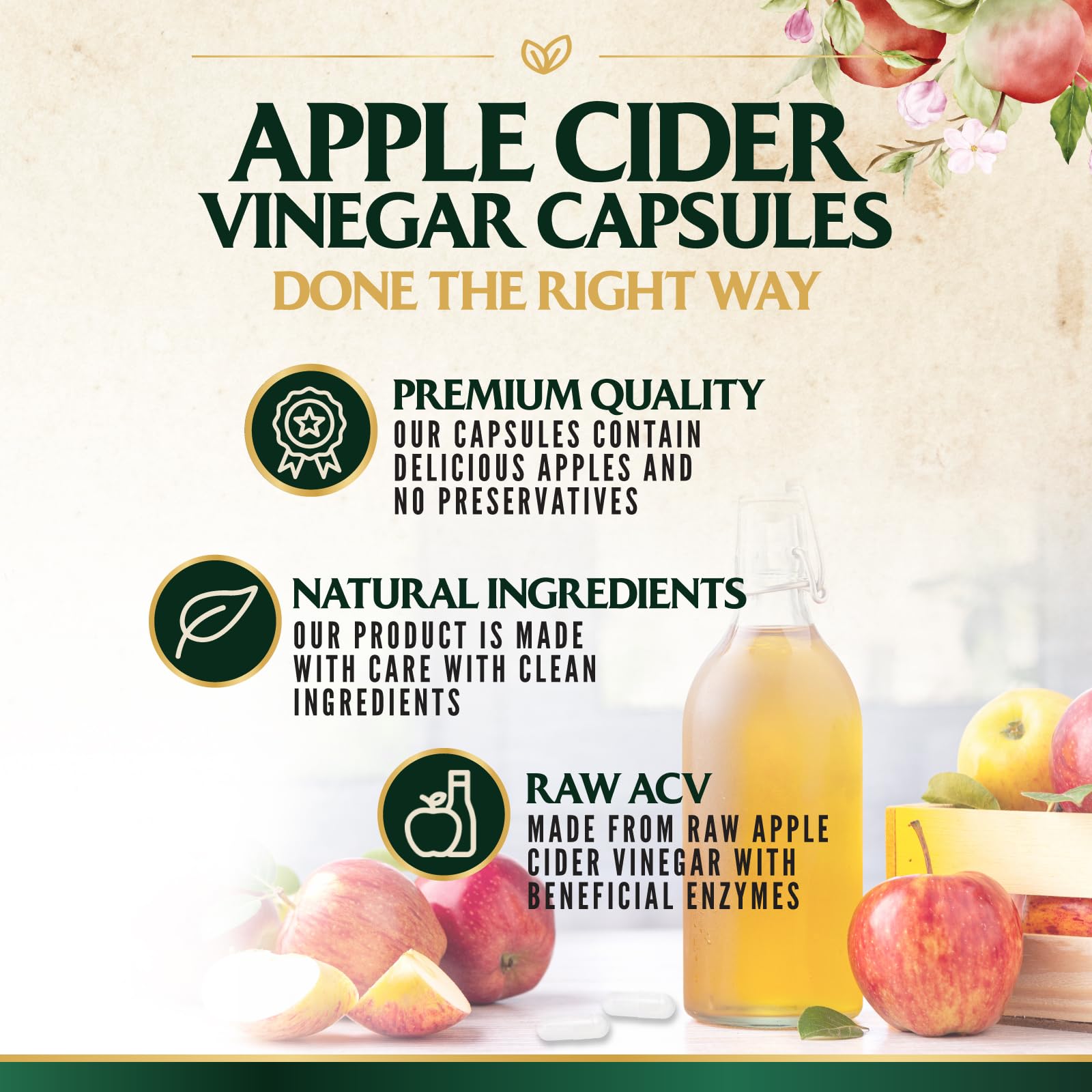 Apple Cider Vinegar Capsules 1877mg - Extra Strength Detox & Cleanse with Vitamin D & Zinc - Premium ACV, Joint Natural Digestion & Immune Support - Vegetarian Gluten Free Supplement - 120 Capsules — Amazon image 6