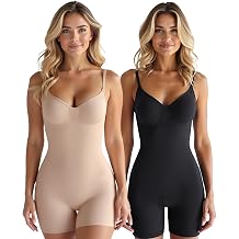 Womens Shapwear Bodysuit Tummy Control Full Body Shaper | Deep V Neck,Sleeveless,Backless,Going Out,Body Suits Tops