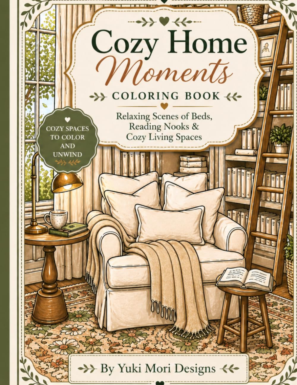 Cozy Home Moments Coloring Book: Relaxing Interior Scenes, Cozy Aesthetic Coloring Pages, Stress Relief Art Book